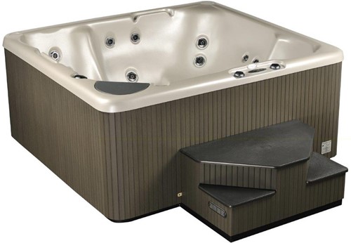 Beachcomber 350 Hot Tub, 224x203x97 cm alabaster kuip, ebony ombouw, steel cover met Hybrid pakket en RFM