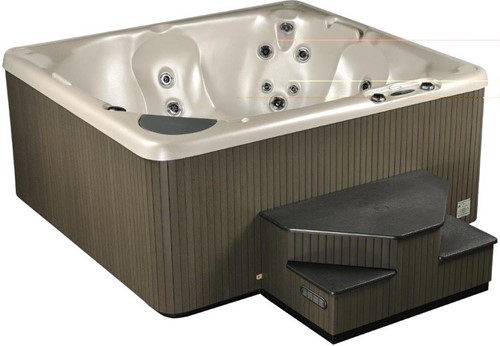 Beachcomber 360 Hot Tub, 224x203x97 cm alabaster kuip, ebony ombouw, steel cover met Hybrid pakket en RFM