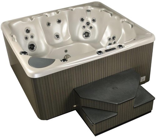 Beachcomber 550 Hot Tub, 203x224x97 cm alabaster kuip, ebony ombouw, steel cover met Hybrid pakket en RFM