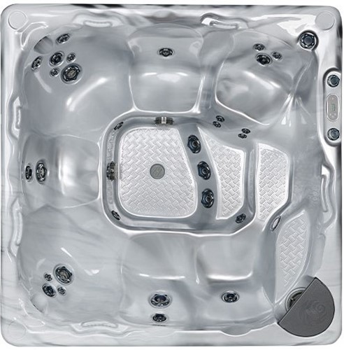 Beachcomber 590 Hot Tub, 226x226x97 cm alabaster kuip, ebony ombouw, steel cover met Hybrid pakket en RFM-2