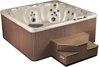 Beachcomber 590 Hot Tub, 226x226x97 cm alabaster kuip, ebony ombouw, steel cover met Hybrid pakket en RFM