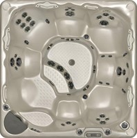 Beachcomber 750 Hot Tub, 226x226x97 cm alabaster kuip, ebony ombouw, steel cover met Hybrid Plus pakket-2