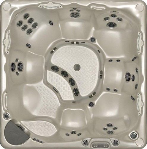 Beachcomber 750 Hot Tub, 226x226x97 cm alabaster kuip, ebony ombouw, steel cover met Hybrid Plus pakket-2