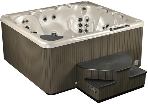 Beachcomber 730 Hot Tub, 224x203x97 cm alabaster kuip, ebony ombouw, steel cover met Hybrid Plus pakket en LED controls