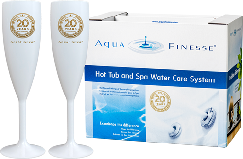 AquaFinesse chloorarm onderhoudspakket chloortabletten met GRATIS champagneglazen - LIMITED EDITION