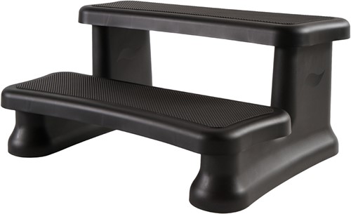 Spa SmartStep, kunststof 2-traps opstap, kleur black (past bij Beachcomber Ebony)