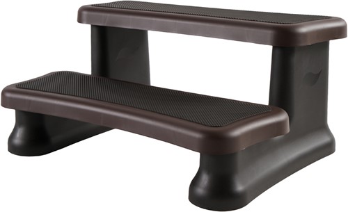Spa SmartStep, kunststof 2-traps opstap, kleur espresso (past bij Beachcomber Walnut)