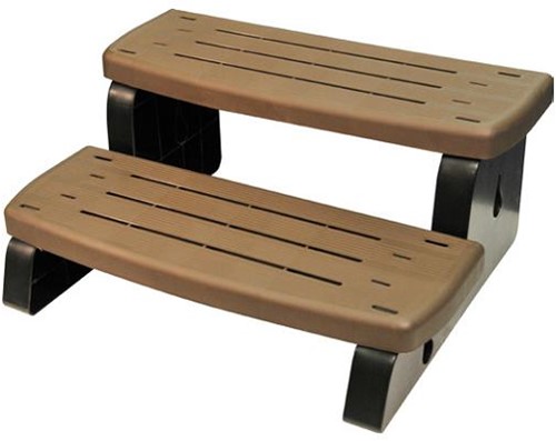 Spa-step, 2-traps opstap, kleur walnut bruin
